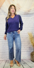 Load image into Gallery viewer, Indigo Bishop Sleeve Top
