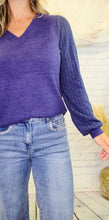Load image into Gallery viewer, Indigo Bishop Sleeve Top
