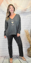 Load image into Gallery viewer, Three Sparkling Hearts Sweater
