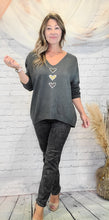 Load image into Gallery viewer, Three Sparkling Hearts Sweater
