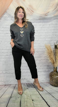Load image into Gallery viewer, Three Sparkling Hearts Sweater
