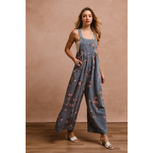 Load image into Gallery viewer, Vintage Floral Denim Overalls
