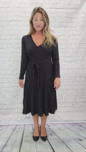 Load and play video in Gallery viewer, Knit Faux Wrap Dress with belt
