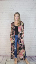 Load and play video in Gallery viewer, Black Floral Duster
