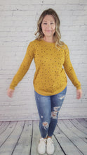 Load and play video in Gallery viewer, Mustard Polka Dot Knit Sweater
