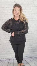Load and play video in Gallery viewer, Knit Netting VNeck Sweater
