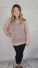 Load and play video in Gallery viewer, Knit Netting VNeck Sweater
