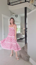 Load and play video in Gallery viewer, Posey&#39;s Pink Tiered Midi Dress
