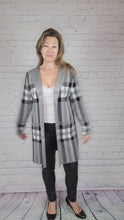 Load and play video in Gallery viewer, Plaid Hooded Cardigan
