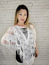 Load image into Gallery viewer, Fringe and Lace Poncho
