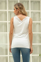 Load image into Gallery viewer, V-Neck Lace Trimmed Bamboo Cami
