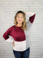 Load image into Gallery viewer, Color Block Long Sleeve Knit Top
