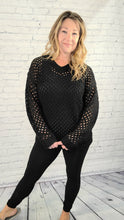 Load image into Gallery viewer, Knit Netting VNeck Sweater
