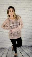Load image into Gallery viewer, Knit Netting VNeck Sweater
