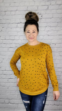 Load image into Gallery viewer, Mustard Polka Dot Knit Sweater
