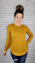 Load image into Gallery viewer, Mustard Polka Dot Knit Sweater
