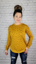 Load image into Gallery viewer, Mustard Polka Dot Knit Sweater
