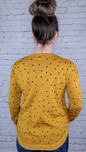 Load image into Gallery viewer, Mustard Polka Dot Knit Sweater
