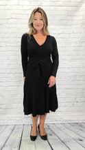 Load image into Gallery viewer, Knit Faux Wrap Dress with belt
