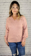 Load image into Gallery viewer, Button detailed bishop sleeve sweater
