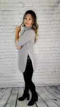 Load image into Gallery viewer, Cowl Neck Split Hem Sweater
