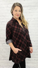 Load image into Gallery viewer, Plaid Zip Tunic with Pockets
