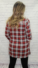 Load image into Gallery viewer, Red Plaid 3/4 Zip Tunic
