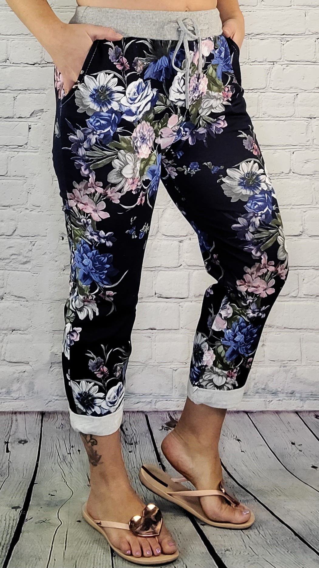 Knit Floral Joggers