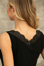 Load image into Gallery viewer, V-Neck Lace Trimmed Bamboo Cami
