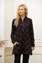 Load image into Gallery viewer, Plaid Zip Tunic with Pockets
