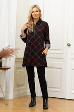 Load image into Gallery viewer, Plaid Zip Tunic with Pockets
